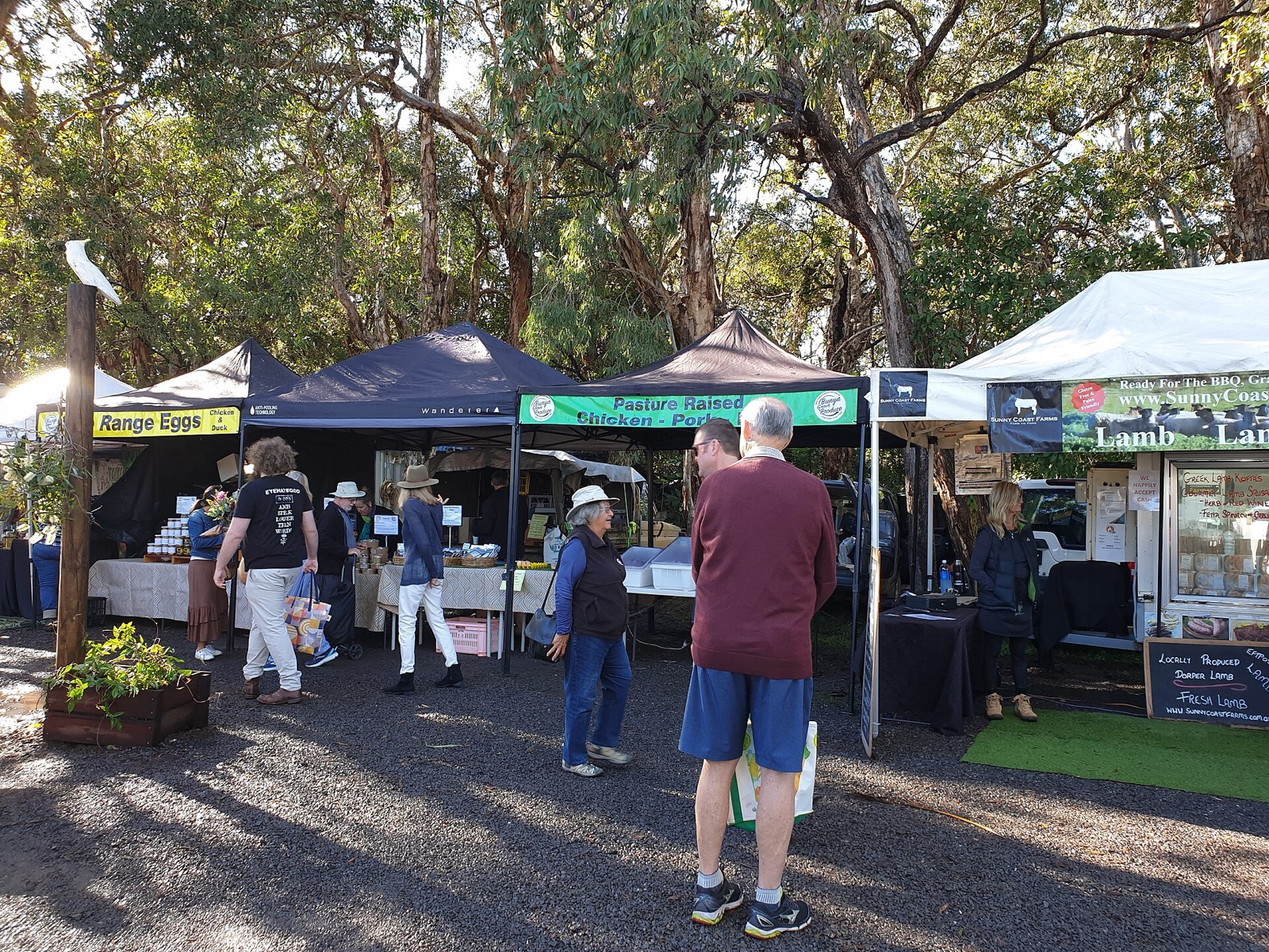 Market stalls under the trees